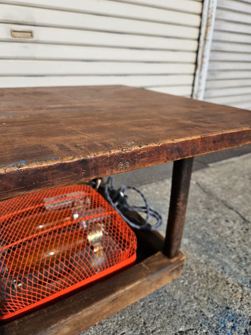 ジャパンアンティーク 古い櫓炬燵 レトロ 無垢材 天板 ヒーターユニット付き