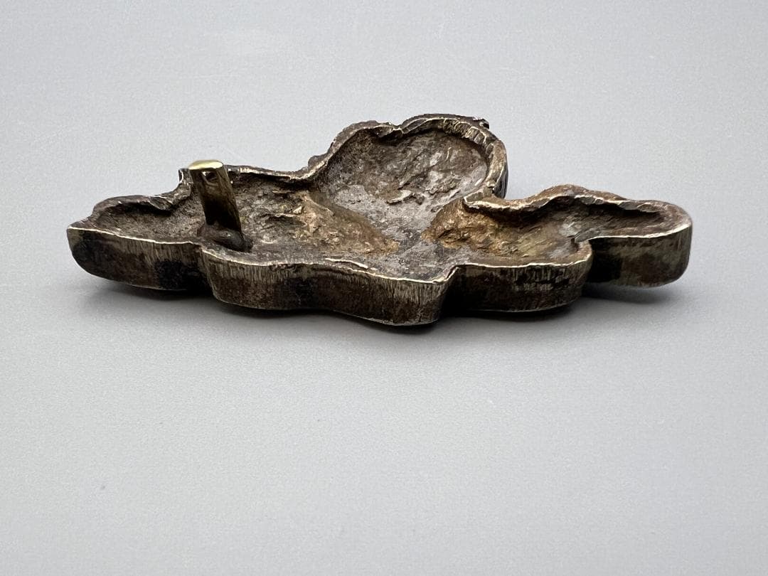 江戸明治金工　鴛鴦（おしどり） 雌雄　手彫　大目貫　大金具　骨董品