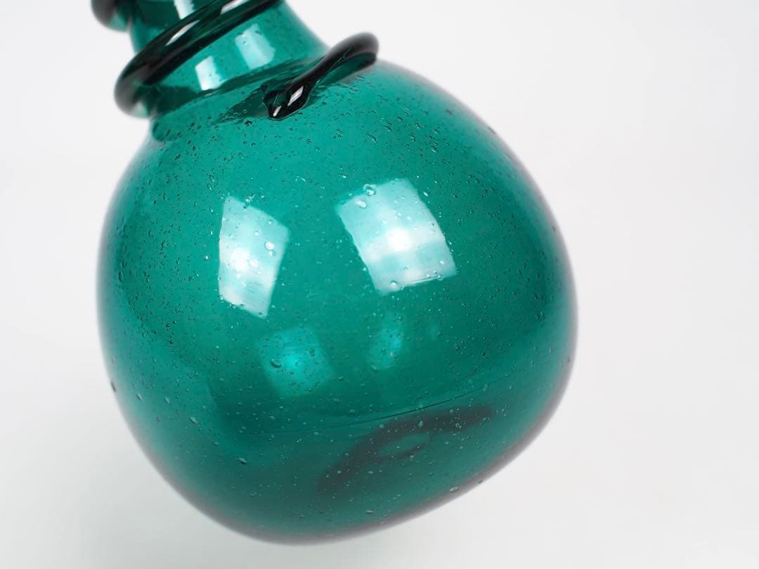 倉敷ガラス 小谷眞三 紐巻き 花瓶 一輪挿し 栞付き 民藝 民芸 吹きガラス