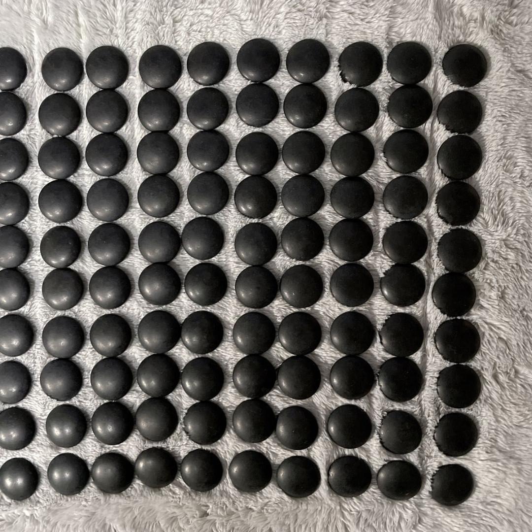 【碁笥付】蛤碁石30号 約8.2mm 那智黒石 白181個 黒182個