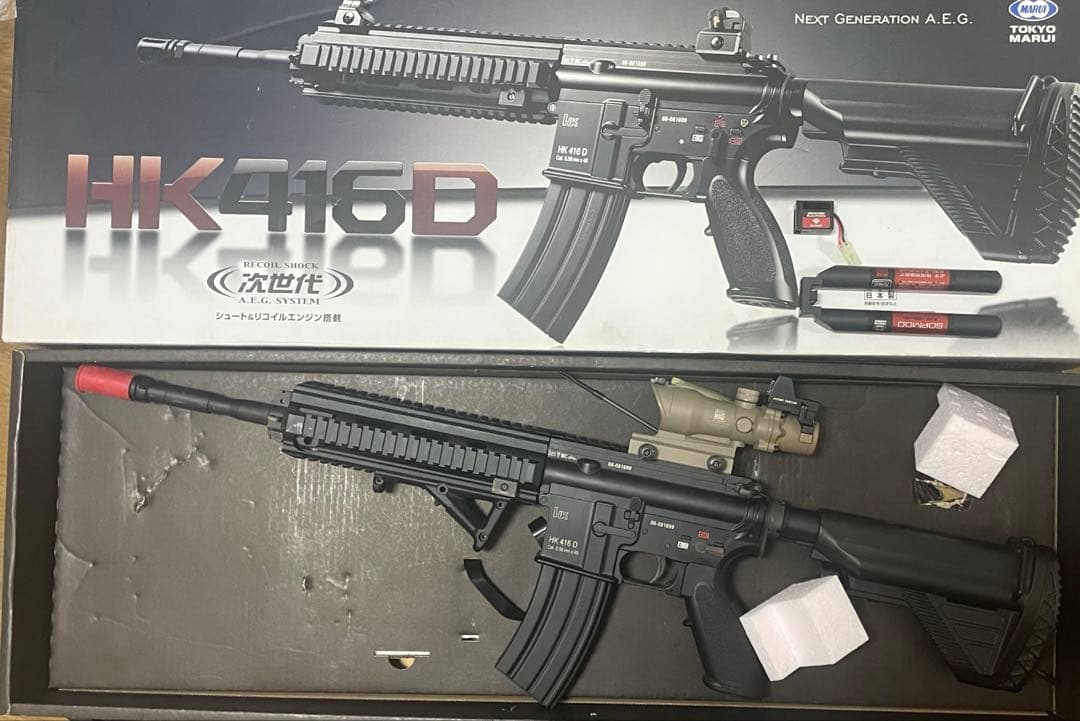 東京マルイ 次世代　HK416D 箱　バッテリー　充電器付き