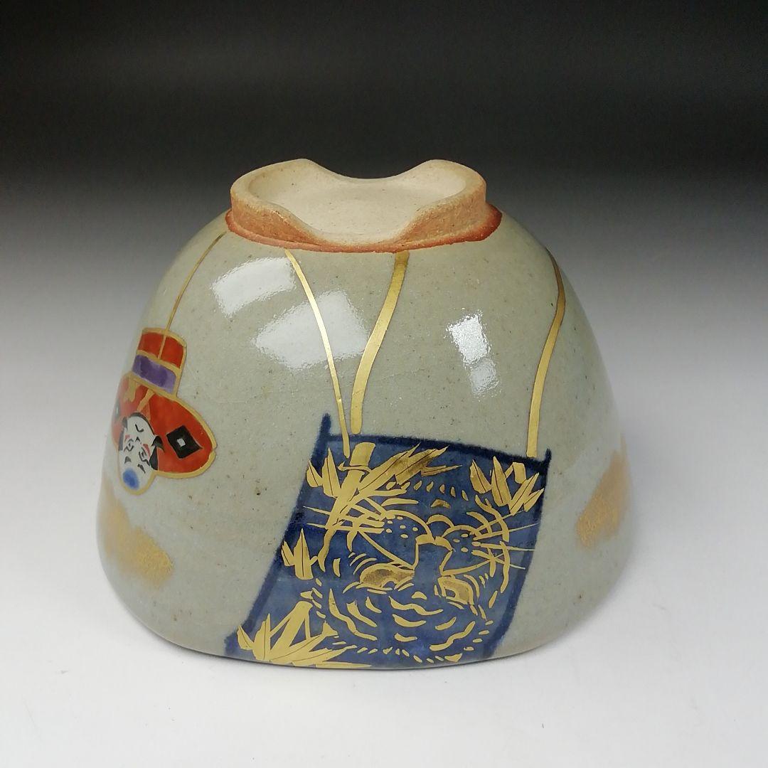 Ｔ１０７　茶碗　『膳所焼』『昭和丙寅　干支茶碗』『淡海ぜぜ　陽炎園造』　共箱