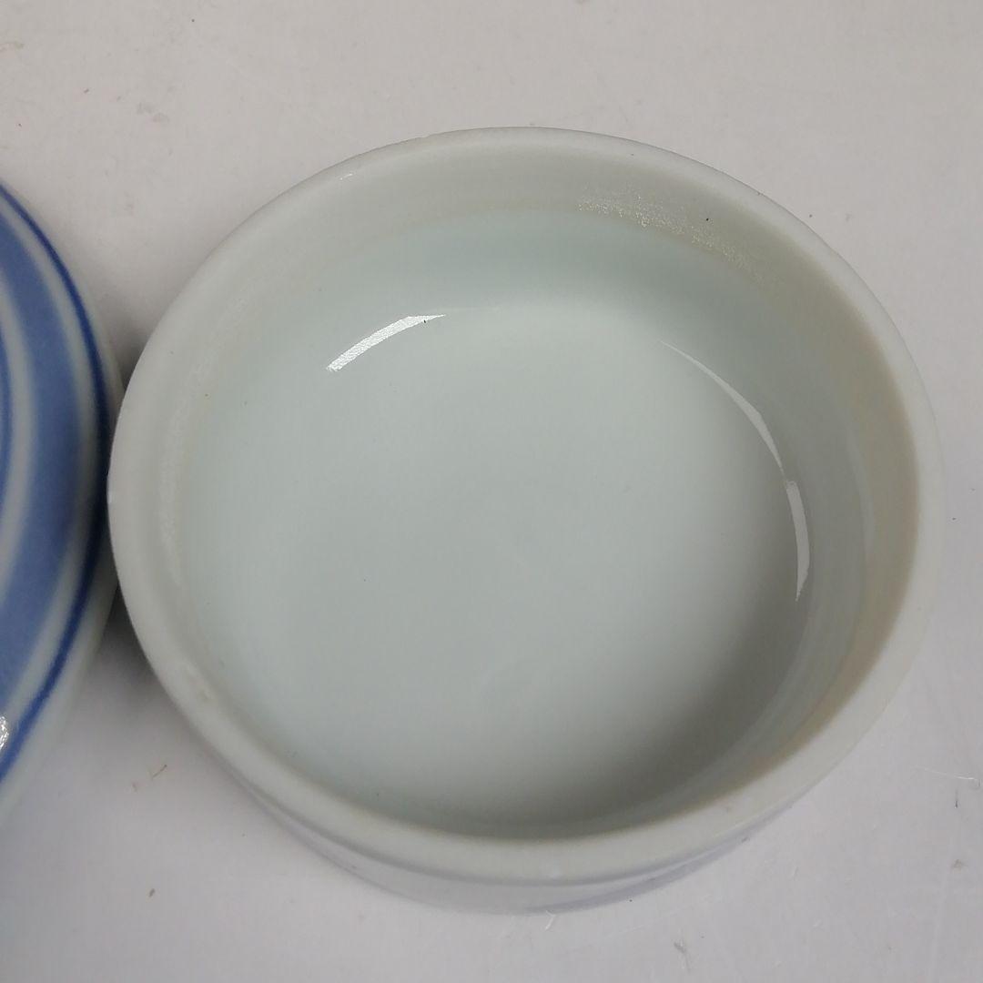 Ｔ９５８　香合　『染付　引臼』『高野昭阿弥 造』　共箱　茶道具