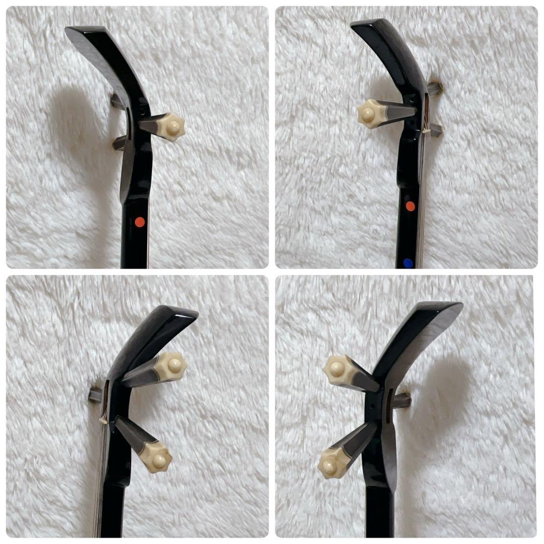 【美品】沖縄三線 本皮 強化張り 二重張り ソフトケース、弦セット、爪付き