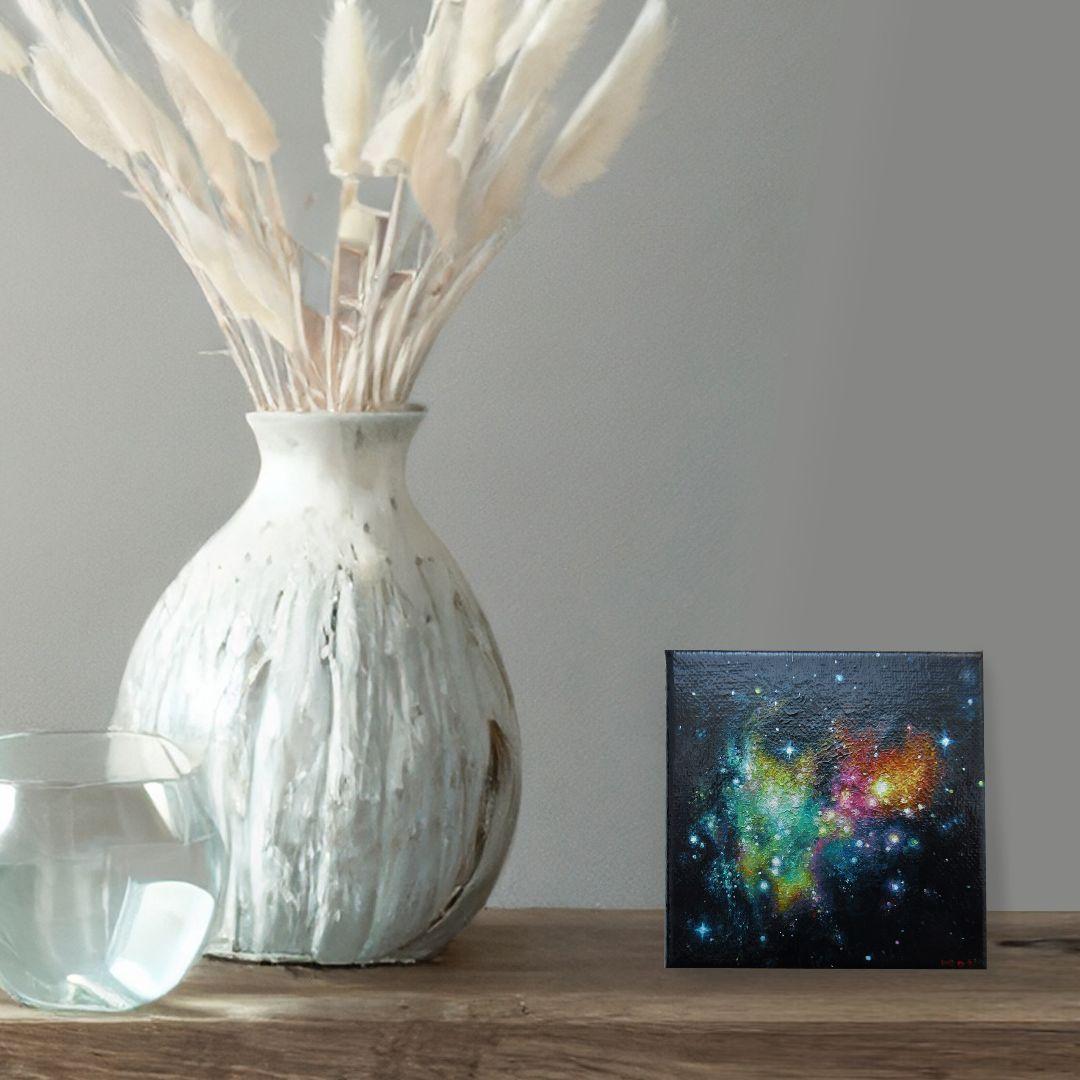 ［匿名で配送］一点もの 銀河 星 油絵 油彩 絵 絵画