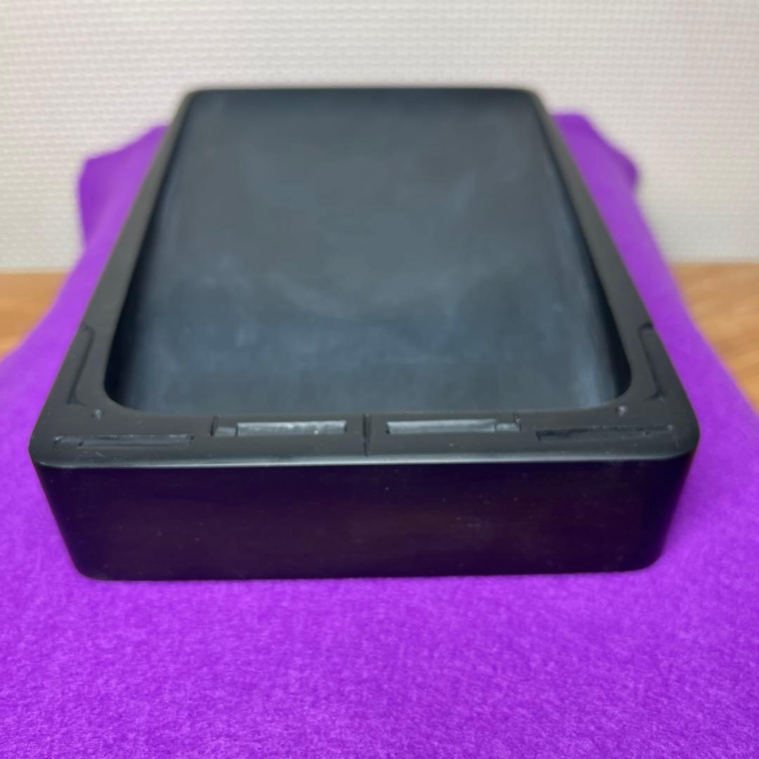 ⭕️雨畑硯　芳龍閣硯舗　風字様硯　四六大　石紋綺麗　墨1サービス　スッキリ気品大