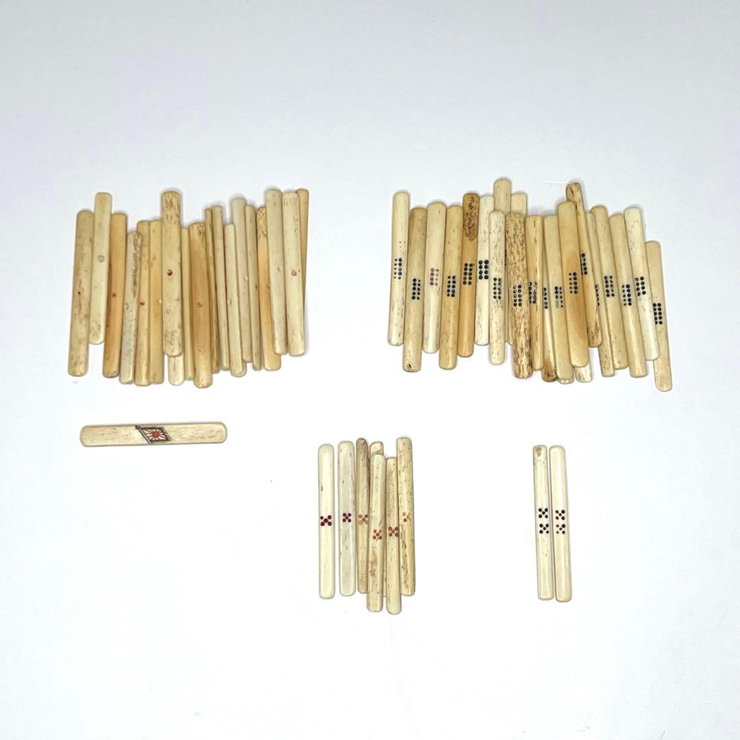 【骨董品】 麻雀牌　　練物牌　背竹牌　唐木箱　竹嵌　年代物　希少　アンティーク