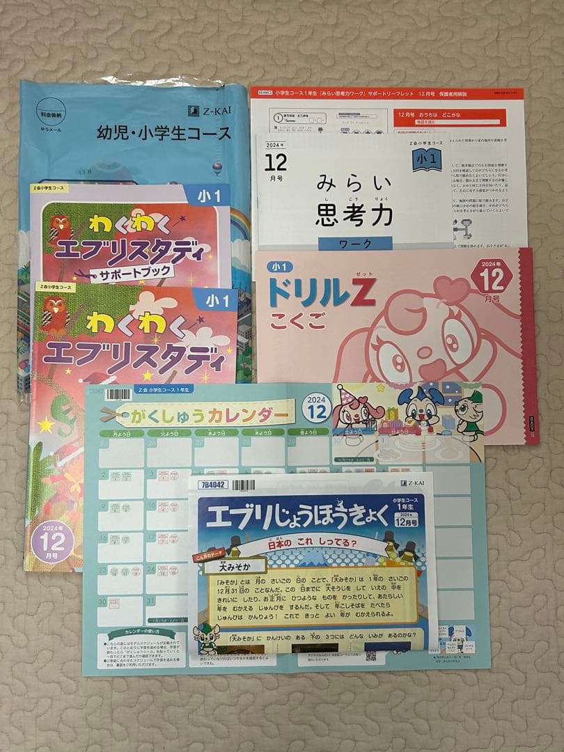 新品同様 最新　Z会 小学1年生 2024年度 1年分　みらい思考力あり
