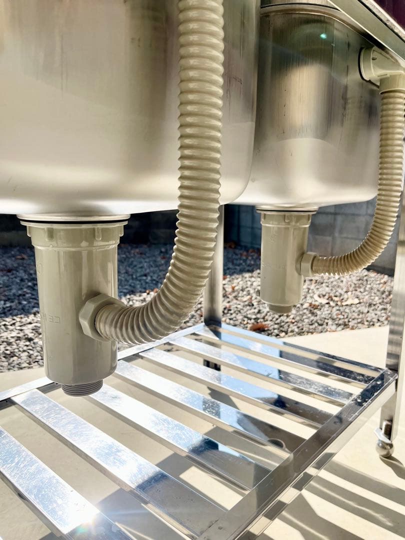 ステンレス2槽シンク 流し台　900×600×800