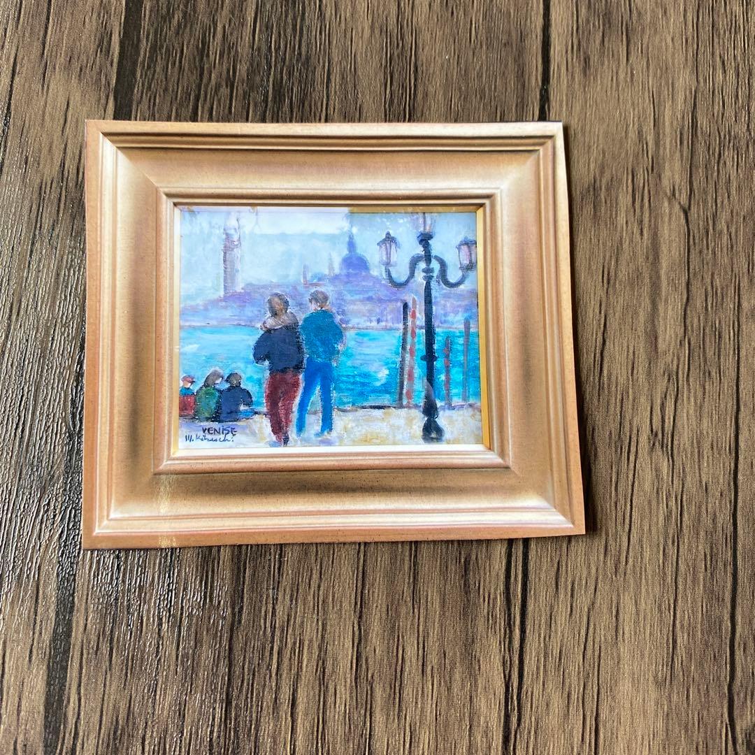 絵画　油彩画　油絵　「サンマルコ広場」3F 菊地正則　パリ　美品　額付き送料無料