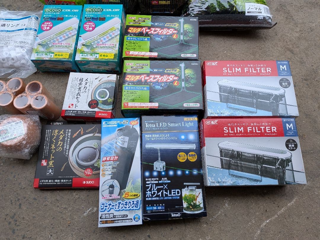 アクアリウム用品セット（フィルター・ソイル・石）新品