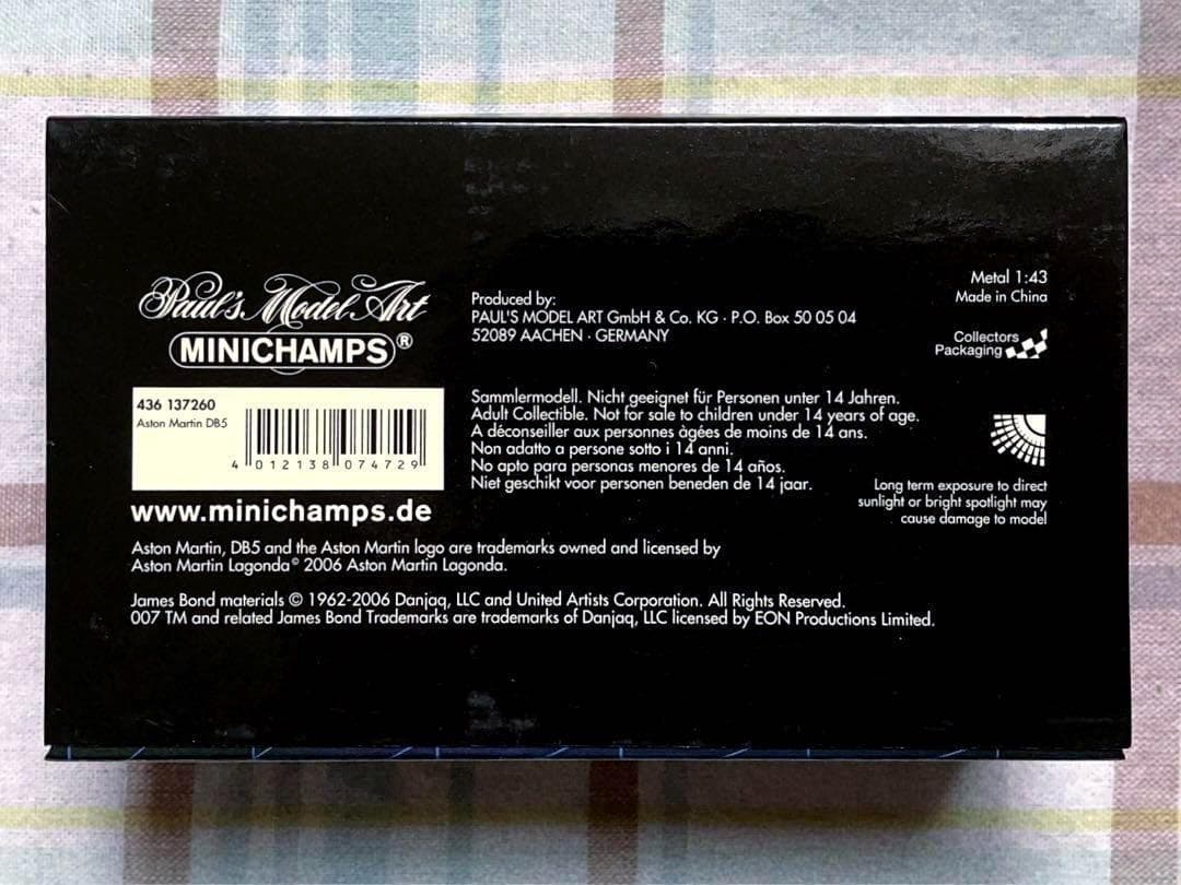 未使用 美品 ミニチャンプス ボンドカー 1/43 アストンマーチン DB5