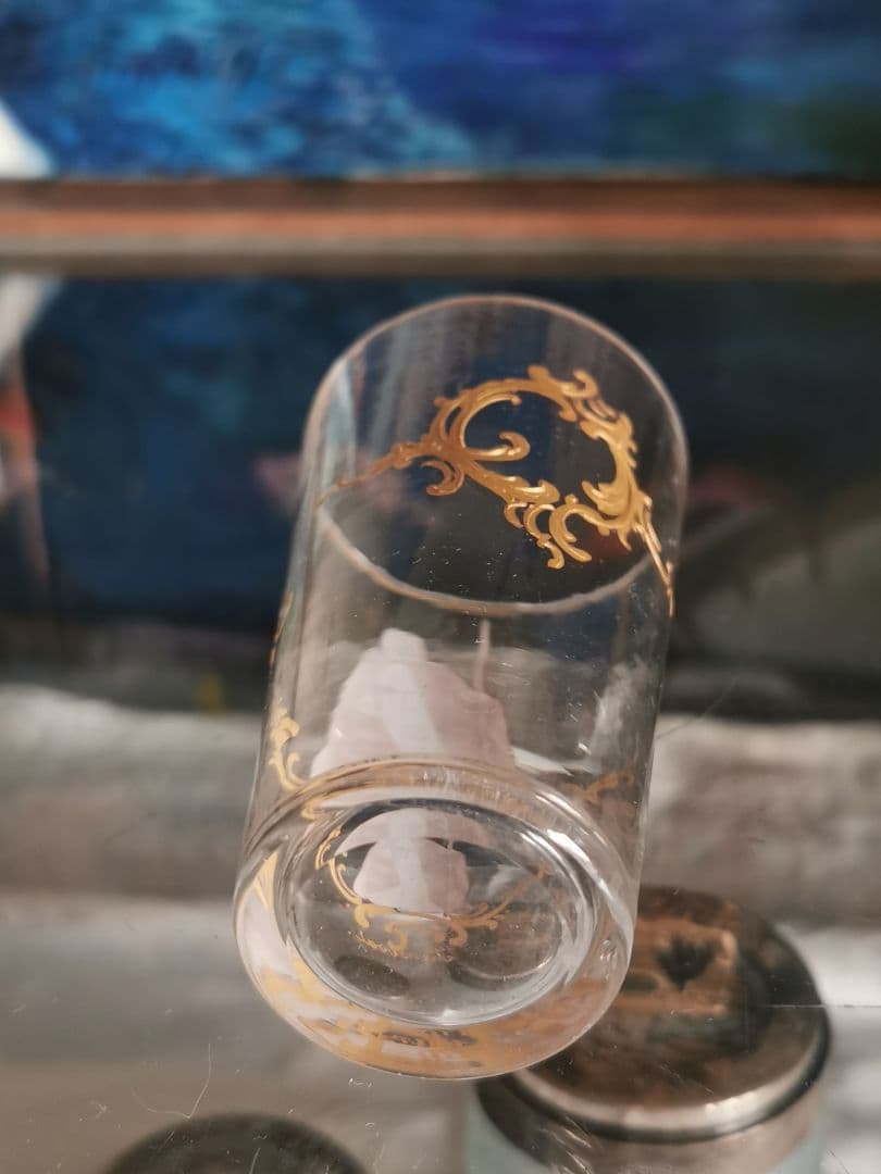 アンティーク ロブマイヤー ウィーン手描エナメル金彩 オペラ歌劇ショットグラス