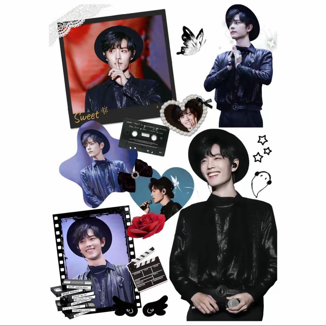 19×25cm 肖戦 デザイン　転写耐油防水ステッカー　30枚