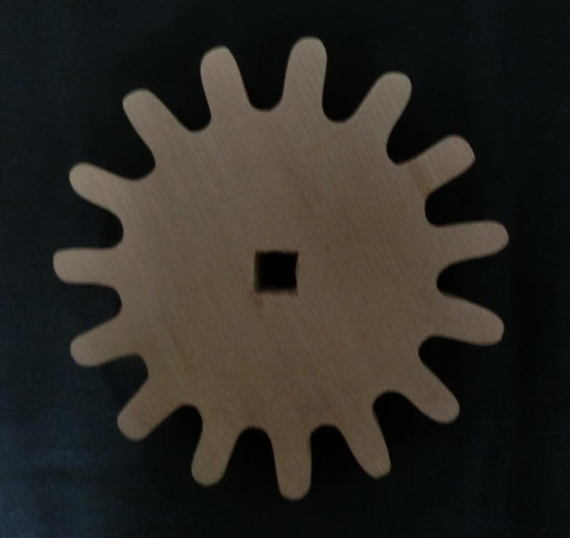 訳あり特価！　木製歯車　無垢1枚板　迫力の大型！　4個セット　厚い！桂材！！