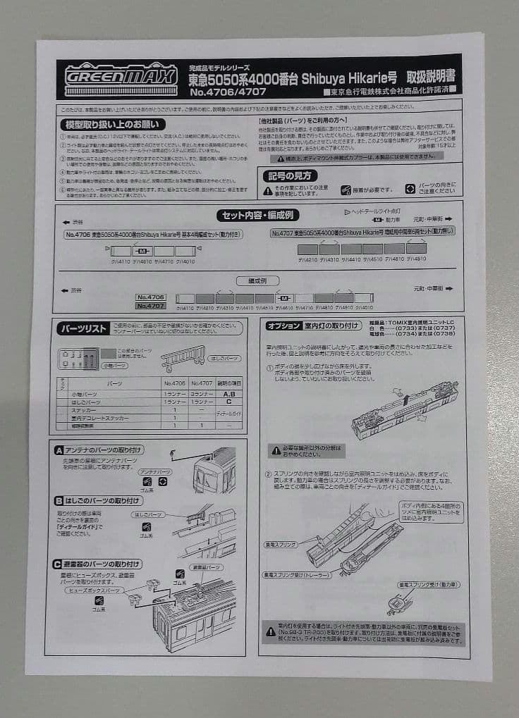 グリーンマックス東急5050系4000番台ヒカリエ号基本+増結10両セット