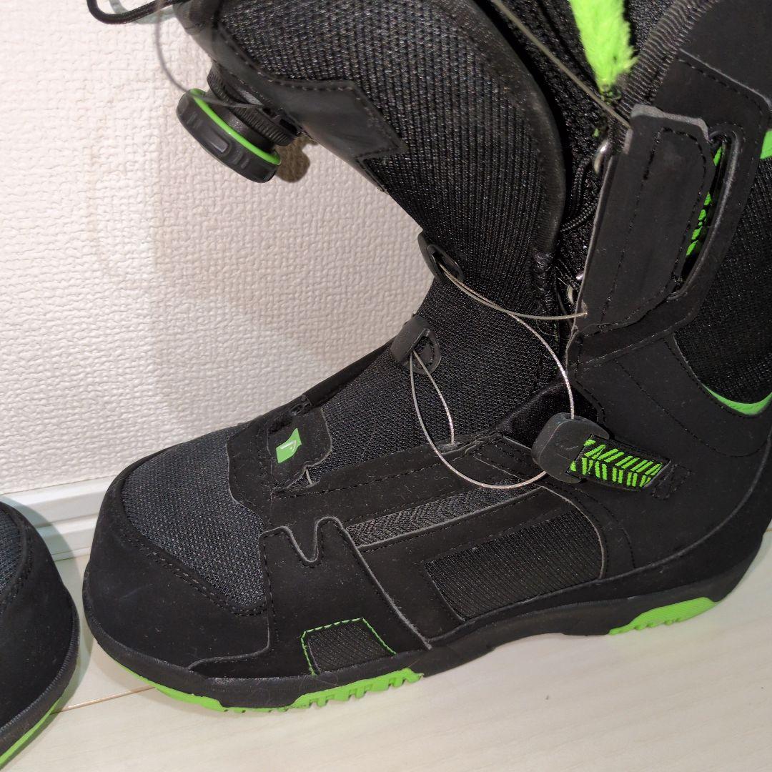 極美品 女性着用品　260 head スノーボードブーツ ブラック/グリーン