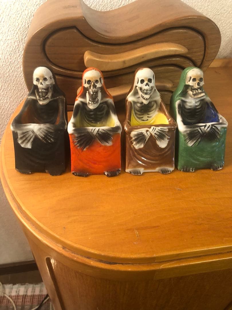 ビンテージ　髑髏　骸骨　スカル　死神　灰皿　レトロ　grim reaper