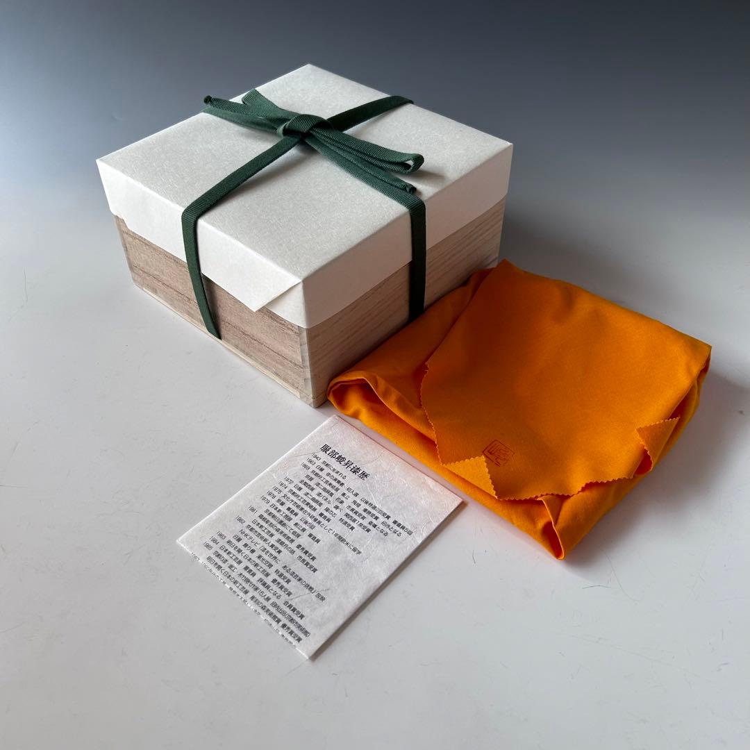 茶道具　銘々皿　五客組　粟絵　一閑　ヘギメ　服部峻昇　共箱　漆器　菓子器　工芸