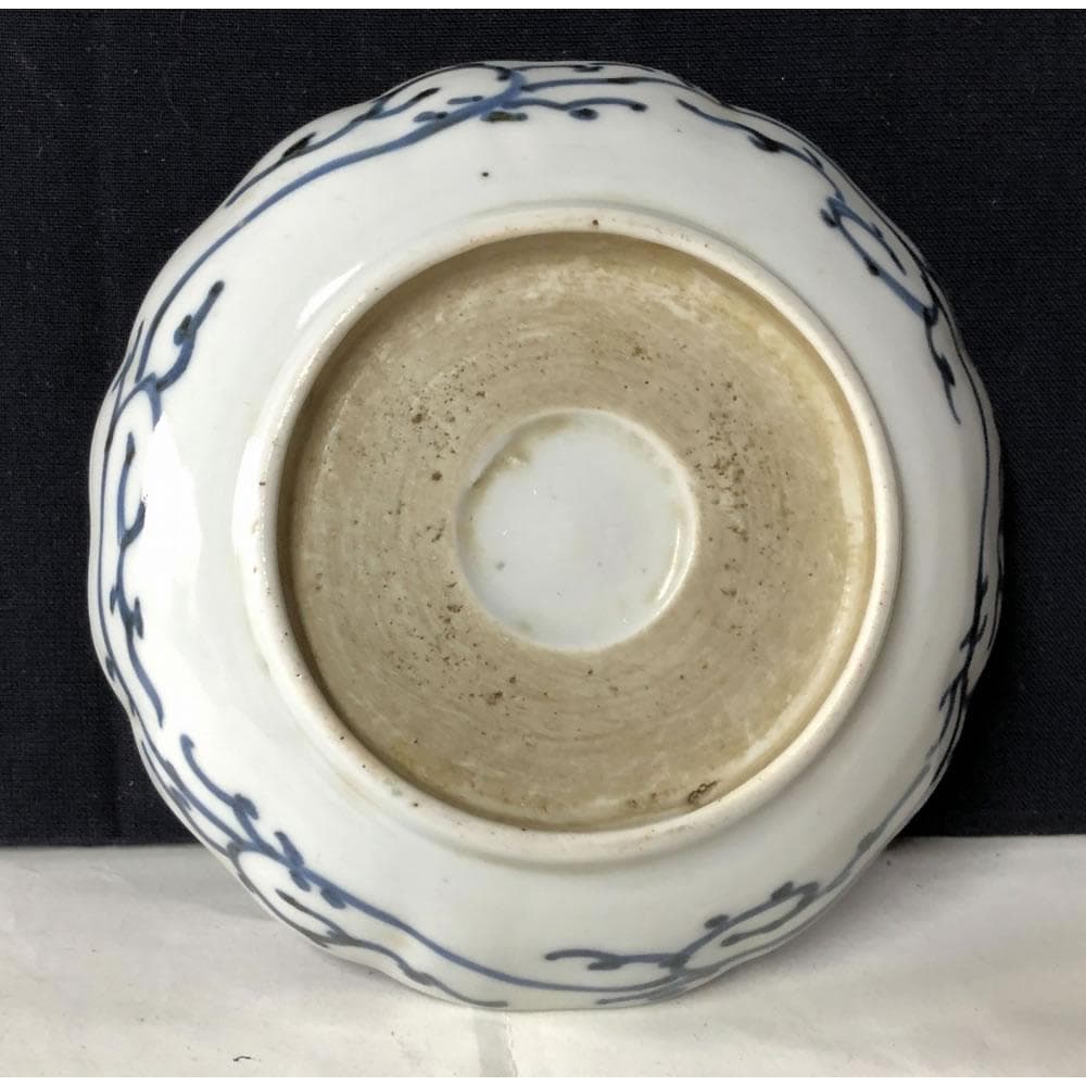 e1493 古伊万里 色絵 小皿 5枚 鶴 銘々皿 径13cm