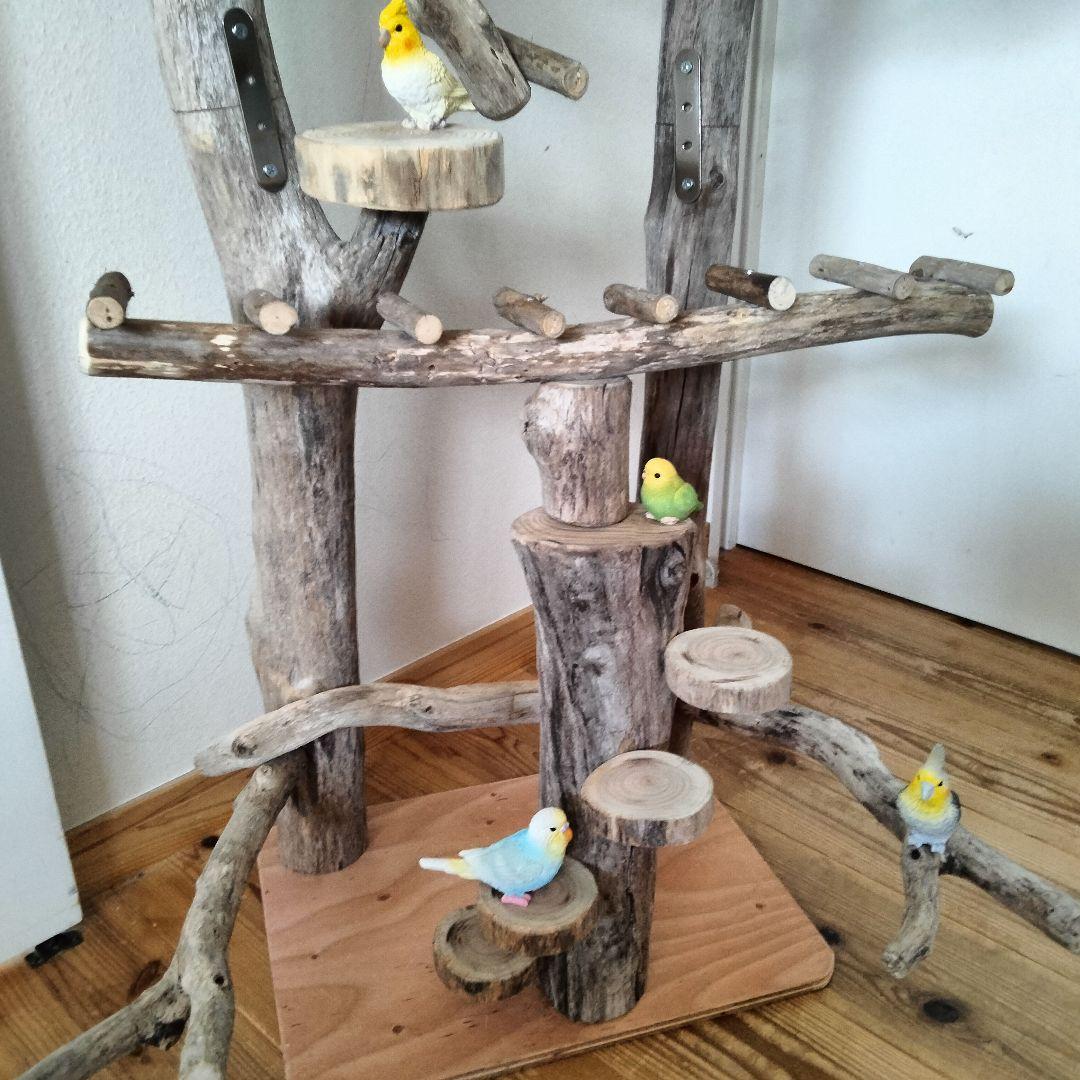 ことり バードアスレチックジム大型 天然木 自然木 流木 止まり木 インコ