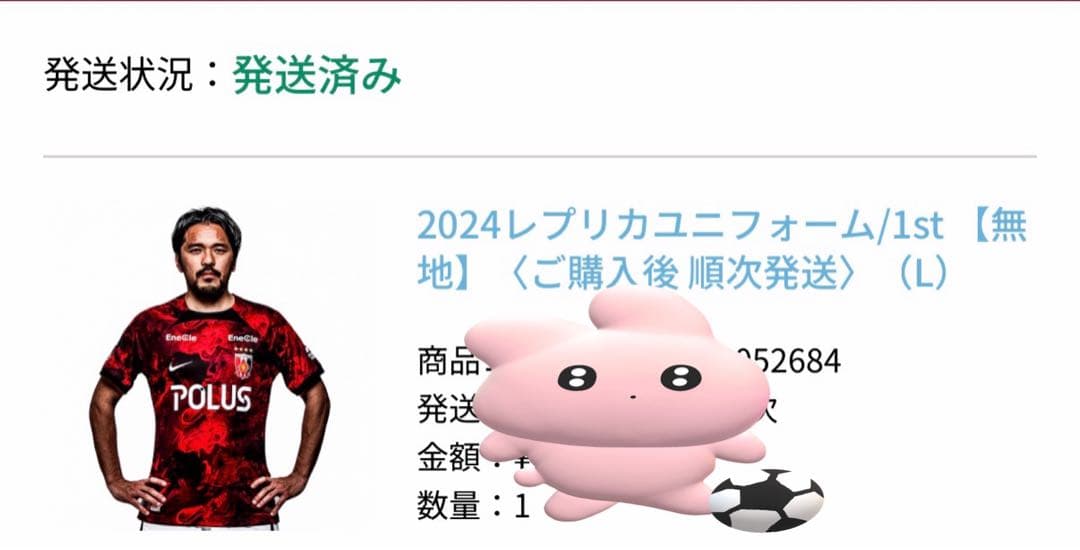 へーほー【値下げ相談OK】浦和レッズ 2024年 1stユニ Lサイズ