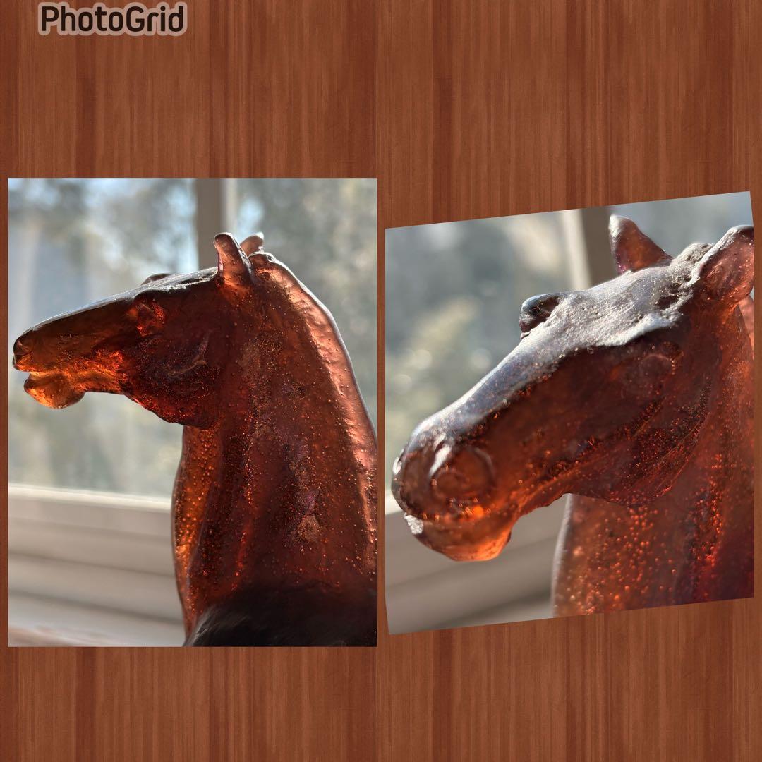 馬 ドームフランス クリスタル ガラス オブジェ 置物 daumfrance