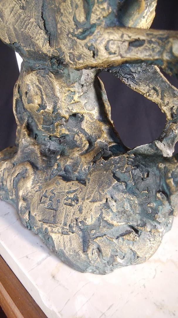 ブロンズ像 西望「春風」ペガサス天馬 高3４c重６kg/彫刻銅像/干支/縁起物