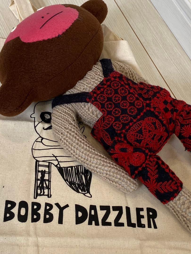 Miyu　ボビーダラス 超美品 お猿さん 手作り一点もの エコバッグ付