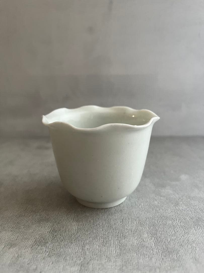 江戸中期 古伊万里 白磁 輪花 向付 2客セット