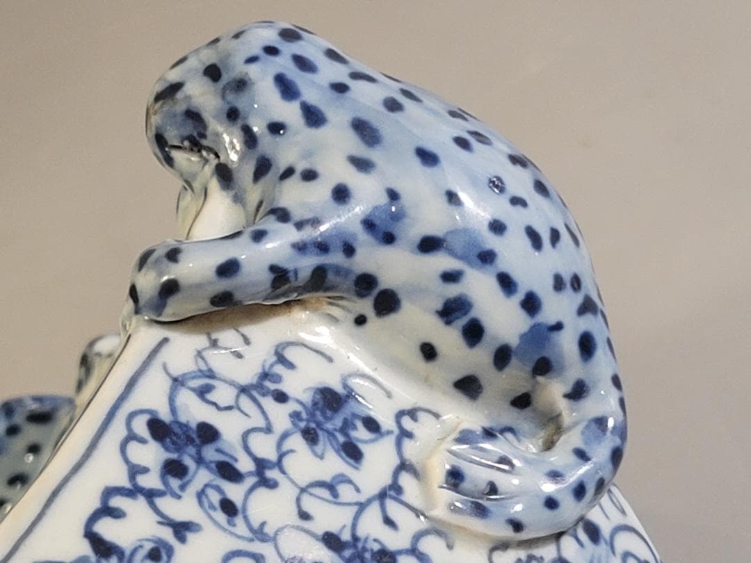 中国 染付 四方蝦蟇 筆洗 DT745