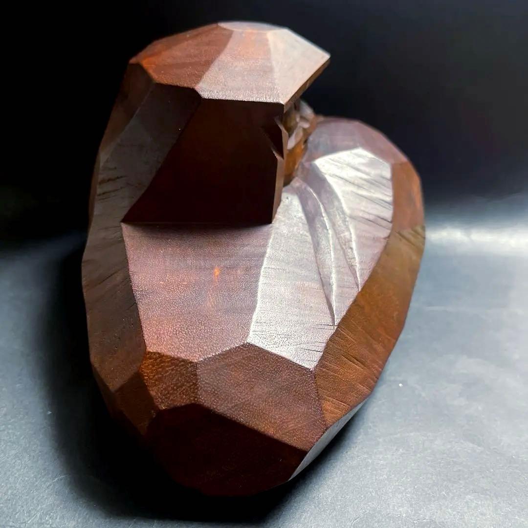 山中象堂 讃岐一刀彫栞 へたり達磨 だるま 木彫り置物 工芸品 オブジェ 縁起物