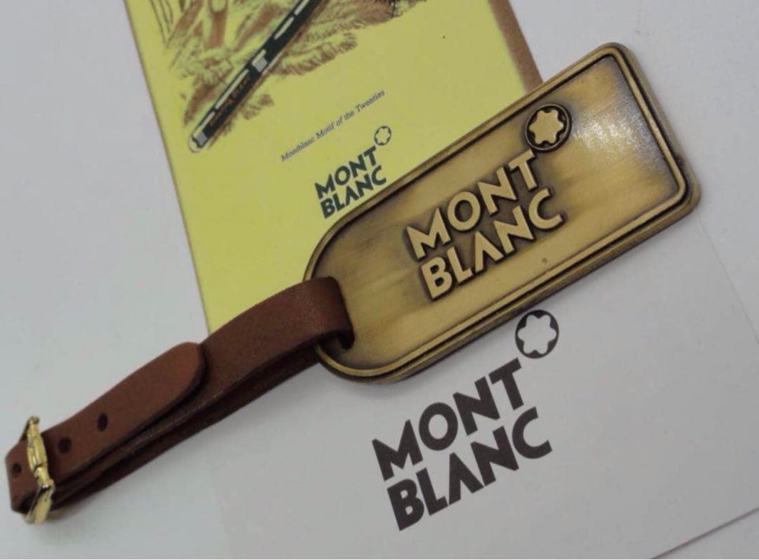 モンブラン★未使用保管品ヴィンテージ★本革＆メタル製タグネームタグ★キーホル