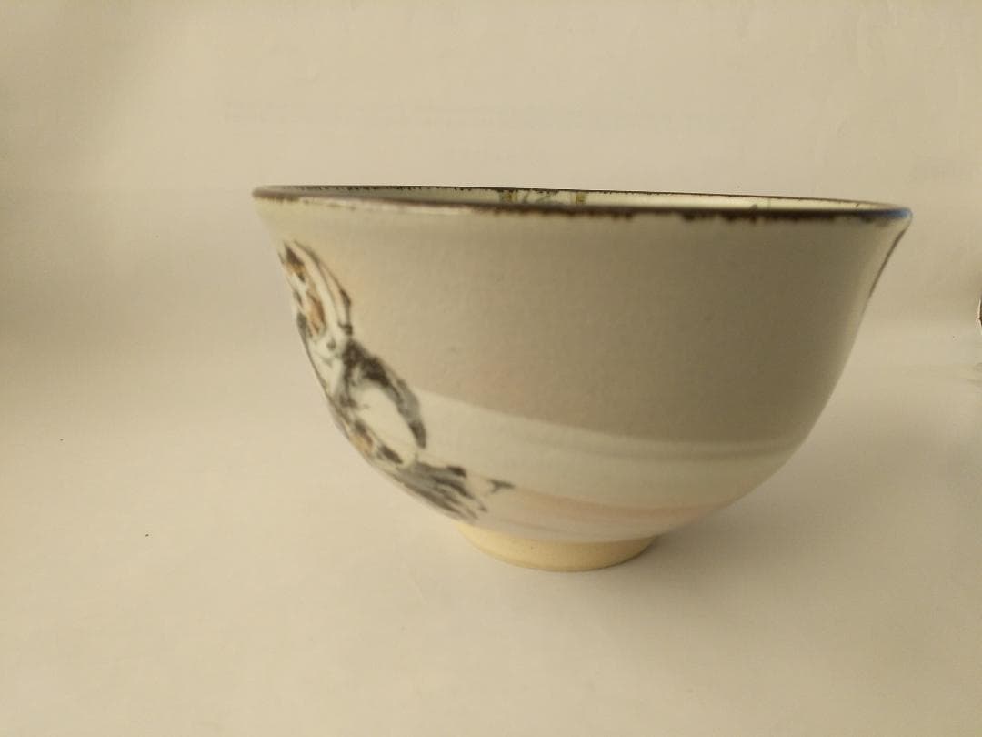 泉涌寺窯 山川敦司 作 宗旦狐絵 茶碗 共箱 茶道具 抹茶碗 新品 未使用