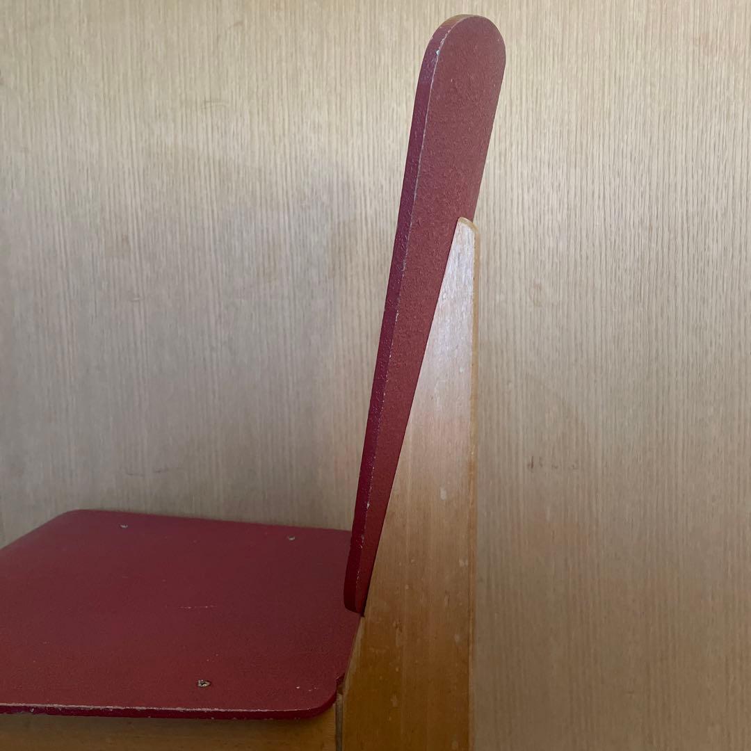 希少＊ジャン プルーヴェ 木製チェア 赤 1950年代