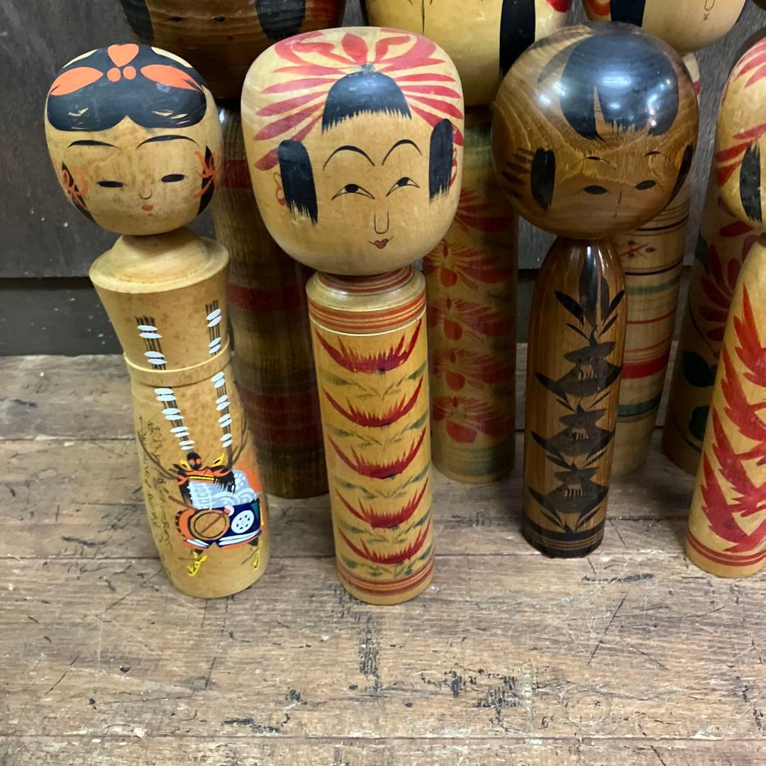 D-3 昭和レトロ 伝統こけし 18体セット 大量コレクション 創作こけし