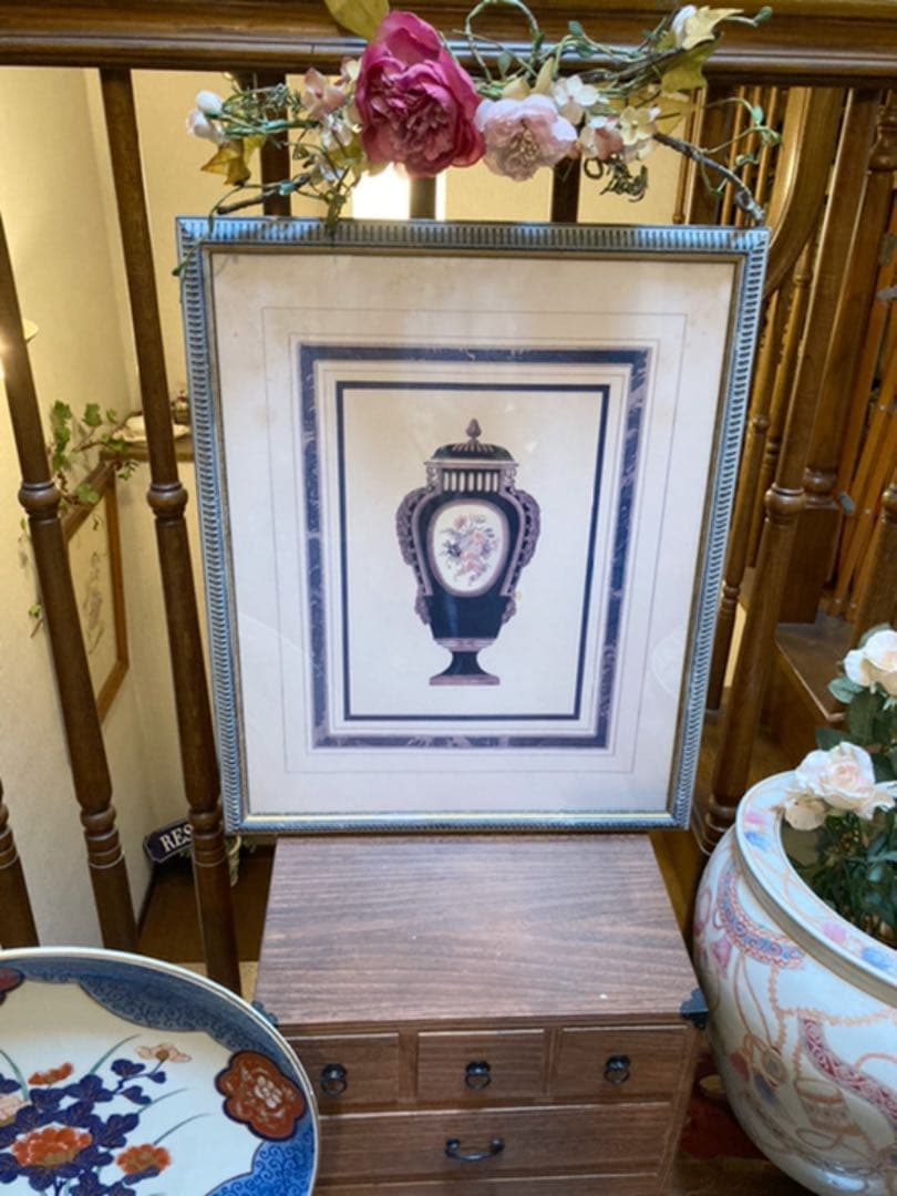 専用ページ移行1995年U.S.A製NYアンティークLimoges壺プリント額絵