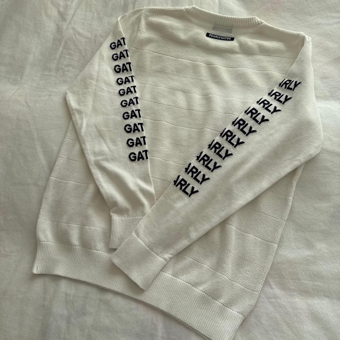 極美品　パーリーゲイツ　ニット　セーター　白　L〜XL相当 ホワイト　5 総柄