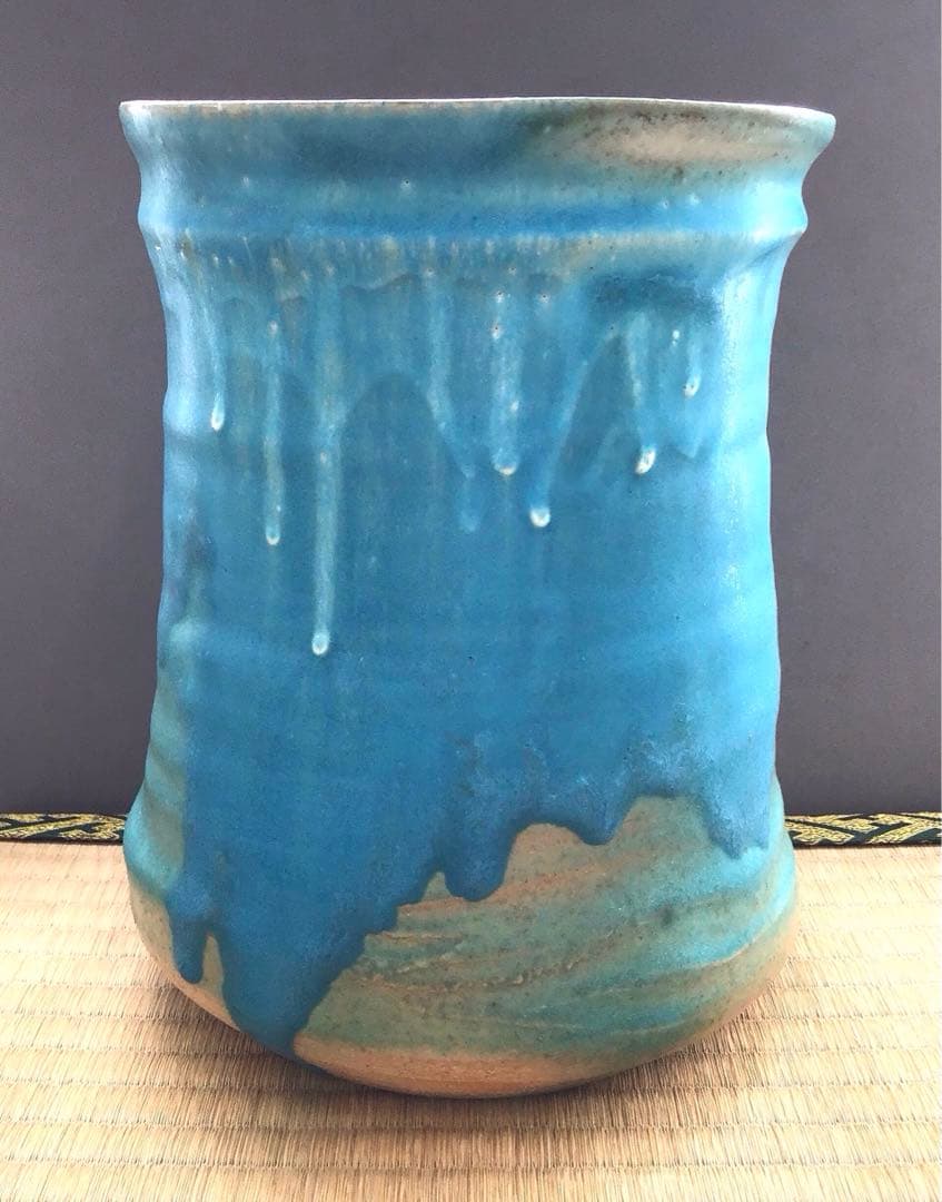 茶道具 水指 宝徳末六華窯 共箱 口径155ミリ 高さ約225ミリ Ｎ400a