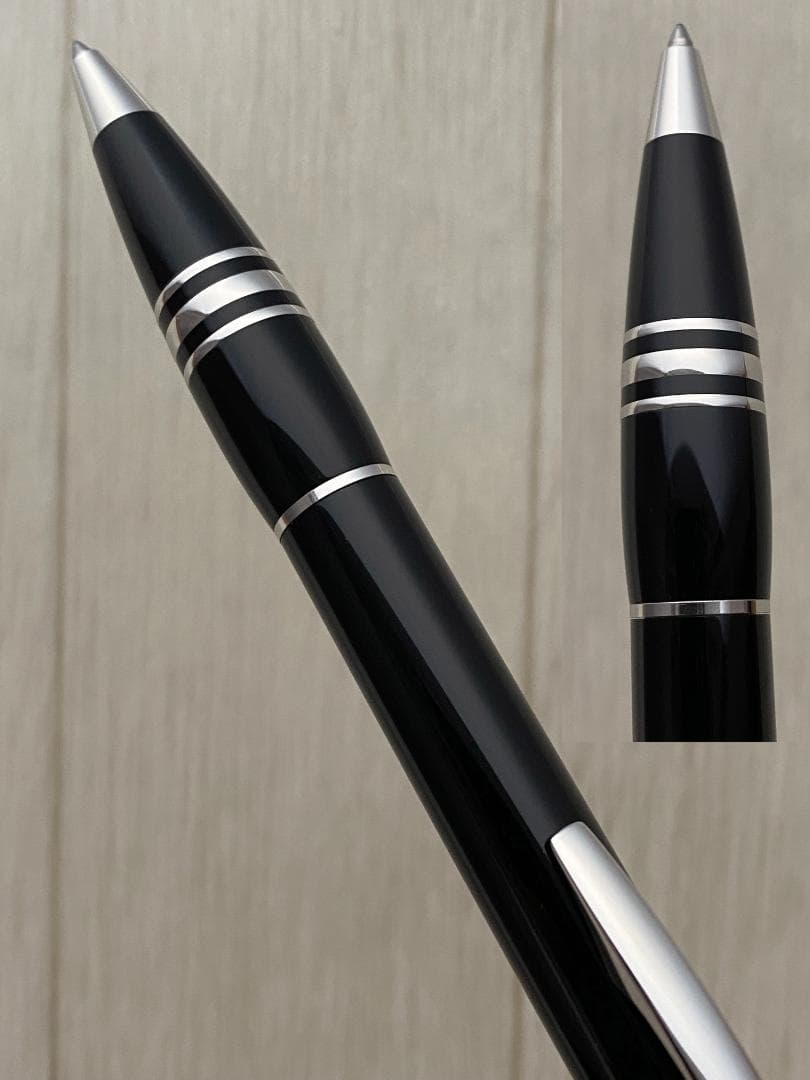 未使用に近い モンブラン スターウォーカー ブラックレジン プラチナ ボールペン