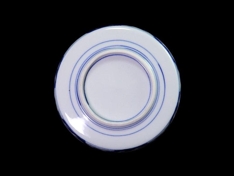 大聖寺伊万里　金襴手　割絵　寿に花の図　平皿 ４寸皿　５枚　143AS-DBd