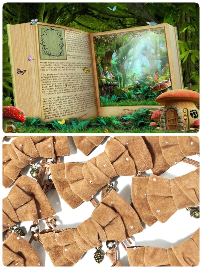 業務用トリミンチョーカー　秋色リボン　70個　11月どんぐり松ぼっくりチャーム