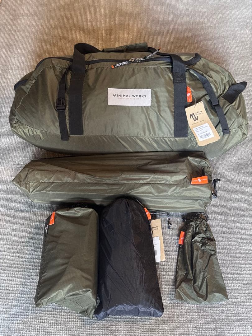 シェルターG MINIMAL WORKS テント カーキ（メッシュドア1枚付き）