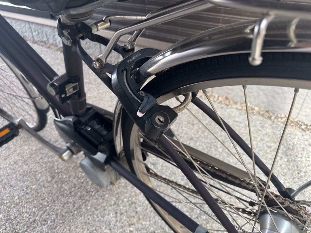 引取限定 パナソニック 電動アシスト自転車 シティタイプ ブラウン 前カゴ付き