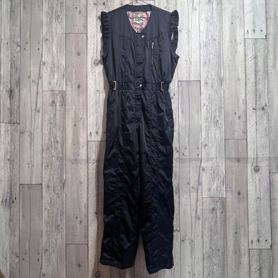 美品　レトロ　スキーウェア セットアップ　紫　黒　LLサイズ