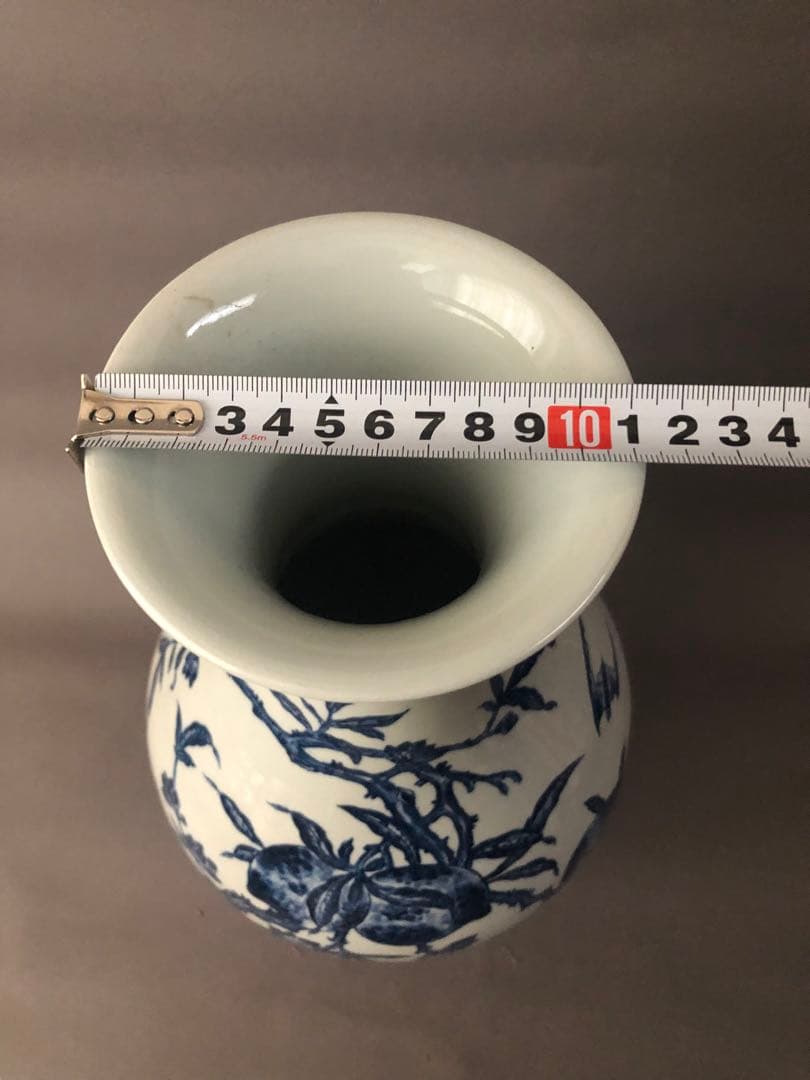 中国骨董　古美術　清朝青花草無花果紋　壷