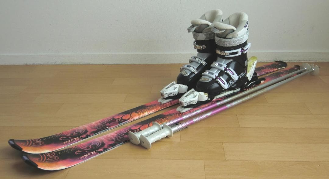 ■■1月限定■送料無料■ハート■女性用スキーセット■板145靴24■メンテ付■■