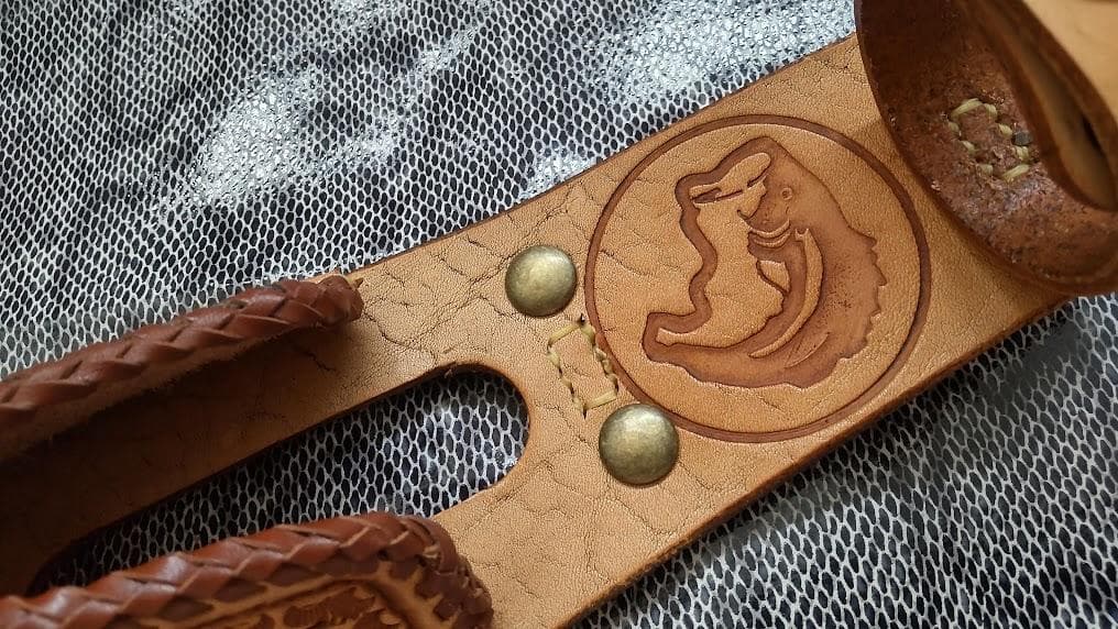 姫路牛本革　ロッドホルダー　ビッグベイトロッド　オールドタックル　フジグリップ等