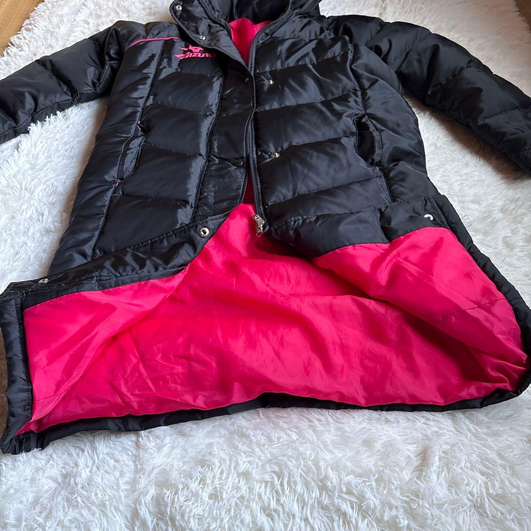 美品　MIZUNO ミズノ ベンチコート ダウン　ブラック　ピンク　レディースM