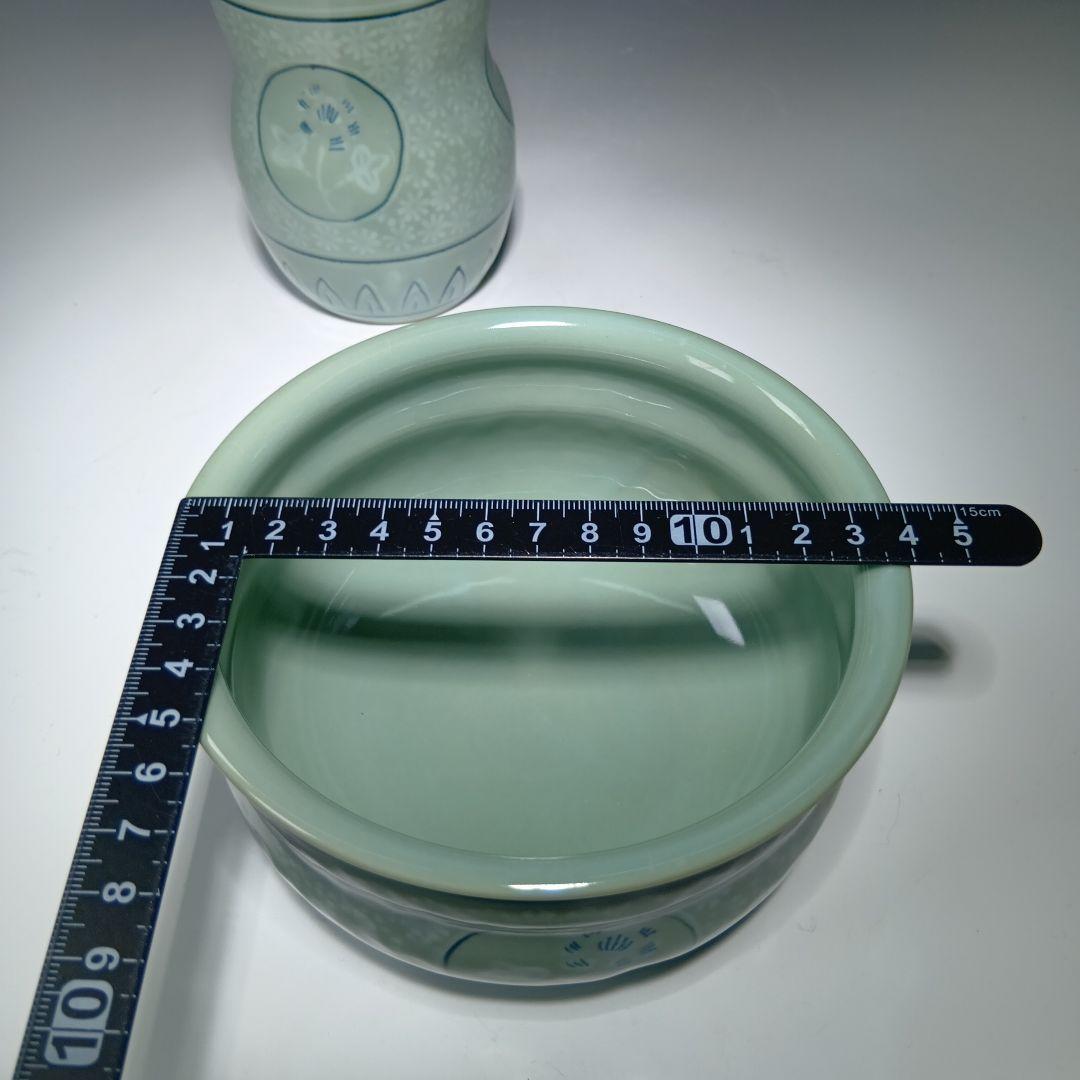 茶道具　手塚祥堂　高麗青磁皆具一式　 美品　共箱